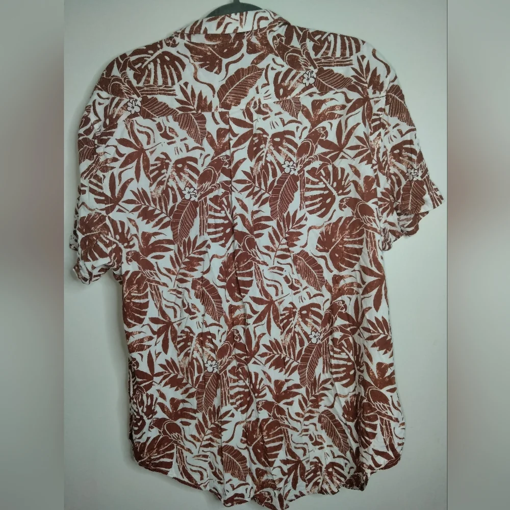 Paisley & Gray (Size XXL) Men's Multicolored Linen Blend Button Down SS Shirt - Picture 8 of 11
